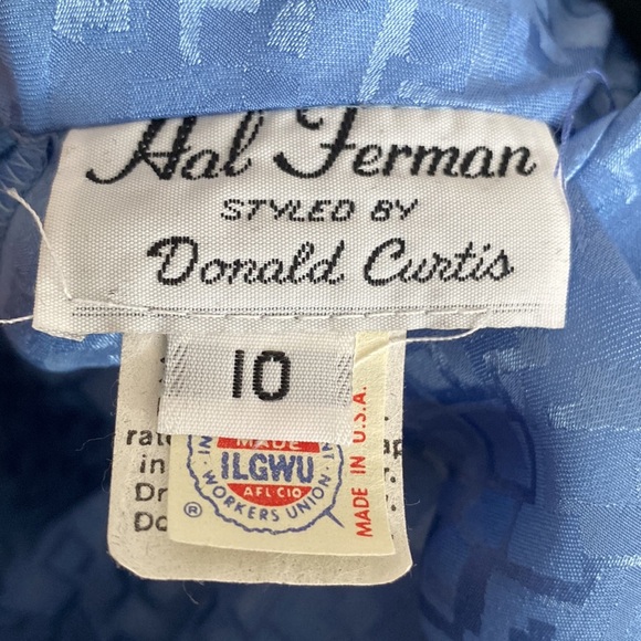 VINTAGE Hal Ferman Sky Blue Long Sleeve Dress - Picture 6 of 7